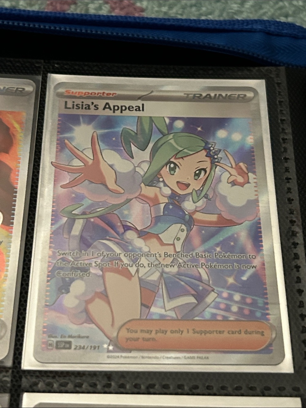 Pokemon Trainer Card — Lisia's Appeal (Green, Blue, Purple)